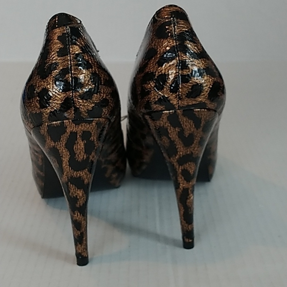 Steve Madden Patent Leather Animal Print Stiletto Platform Heel 👠 7.5 - Picture 5 of 9
